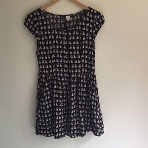 H&M Cat Print Shift Dress